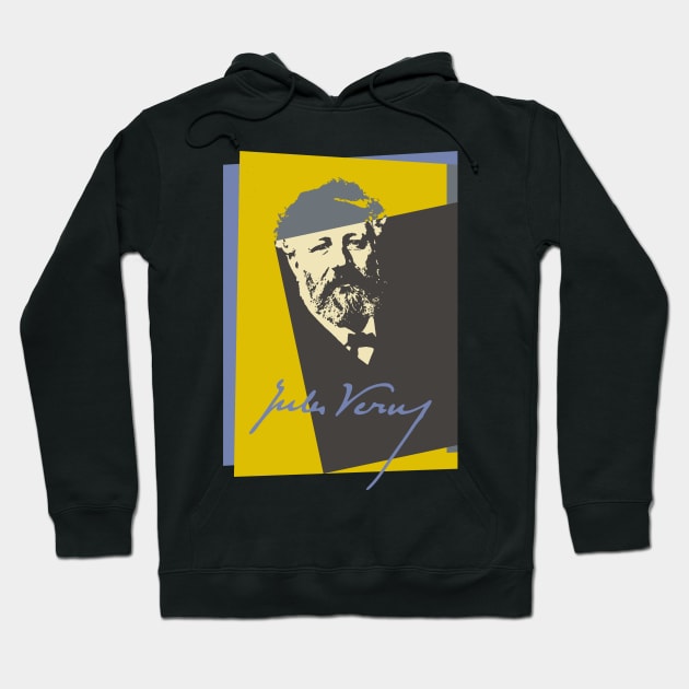 Science Fiction Visionary - Jules Verne Portrait 4 Hoodie by EDDArt